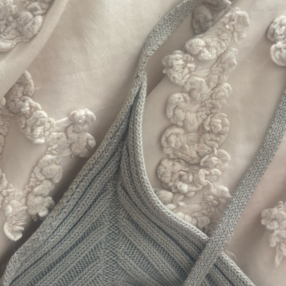 🌿BOGO FREE SALE Free People Light Sage Green Knit Cropped Tank Top — Size M - Picture 4 of 6